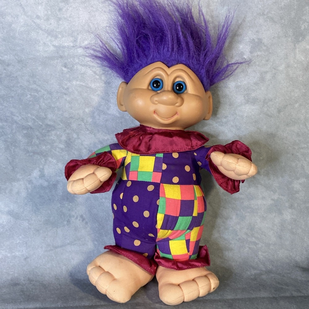 Ganz Terra Nova 11.5" Purple Hair Patchwork Troll Doll Vintage 1992‎ Collectable
